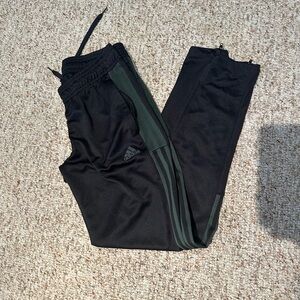Adidas Womens Black and Green Joggers
